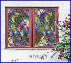 3D Color Pattern I326Window Film Print Sticker Cling Stained Glass UV Block Amy
