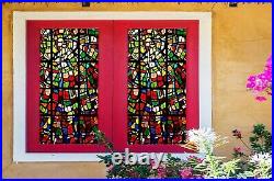 3D Color Pattern O2421 Window Film Print Sticker Cling Stained Glass UV Block Fa