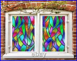 3D Color Pattern O725 Window Film Print Sticker Cling Stained Glass UV Block Am 3D Color Pattern O725 Window Film Print Sticker Cling Stained Glass UV Block Am