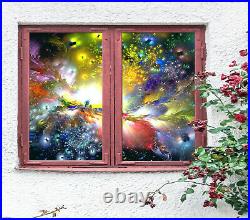 3D Color Pattern ZHUA534 Window Film Print Sticker Cling Stained Glass UV