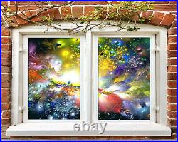 3D Color Pattern ZHUA534 Window Film Print Sticker Cling Stained Glass UV