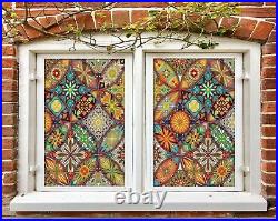 3D Color Petals B314 Window Film Print Sticker Cling Stained Glass UV Block Amy