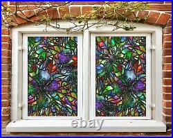 3D Color Petals D358 Window Film Print Sticker Cling Stained Glass UV Block Amy