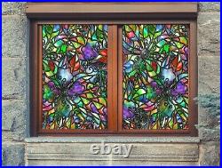 3D Color Petals D358 Window Film Print Sticker Cling Stained Glass UV Block Amy