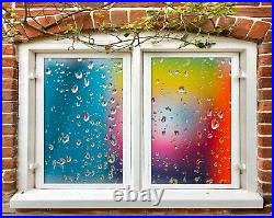 3D Color Rain D553 Window Film Print Sticker Cling Stained Glass UV Block Amy