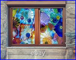3D Color Shell A396 Window Film Print Sticker Cling Stained Glass UV Sinsin