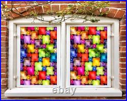 3D Color Square A20 Window Film Print Sticker Cling Stained Glass UV Sinsin 3D Color Square A20 Window Film Print Sticker Cling Stained Glass UV Sinsin