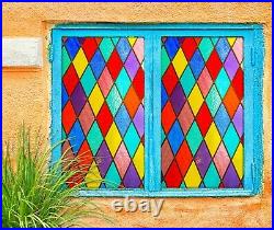 3D Color Square A322 Window Film Print Sticker Cling Stained Glass UV Zoe