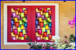 3D Color Squares D520 Window Film Print Sticker Cling Stained Glass UV Block Amy