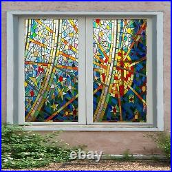 3D Color Stars B246 Window Film Print Sticker Cling Stained Glass UV Block Amy