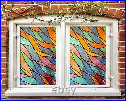 3D Color Streamers B111 Window Film Print Sticker Cling Stained Glass UV Zoe