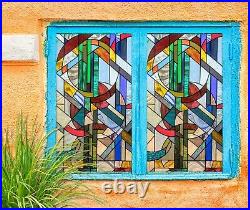 3D Color Strip A4536 Window Film Print Sticker Cling Stained Glass UV Sinsin
