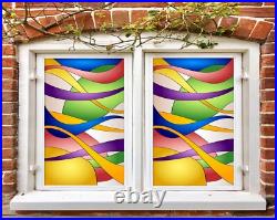 3D Color Strip B1350 Window Film Print Sticker Cling Stained Glass UV Block Sin 3D Color Strip B1350 Window Film Print Sticker Cling Stained Glass UV Block Sin