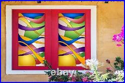 3D Color Strip B1350 Window Film Print Sticker Cling Stained Glass UV Block Sin 3D Color Strip B1350 Window Film Print Sticker Cling Stained Glass UV Block Sin