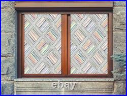3D Color Stripes B617 Window Film Print Sticker Cling Stained Glass UV Block Amy