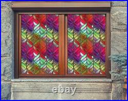3D Color Stripes I698 Window Film Print Sticker Cling Stained Glass UV Block Amy