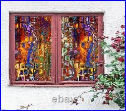 3D Color Texture B219 Window Film Print Sticker Cling Stained Glass UV Block Amy