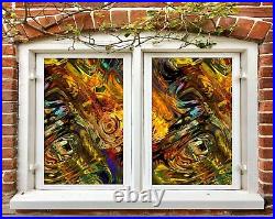 3D Color Texture D21 Window Film Print Sticker Cling Stained Glass UV Block Amy