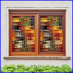 3D Color Texture N308 Window Film Print Sticker Cling Stained Glass UV Block Fay