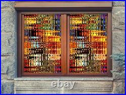 3D Color Texture O2008 Window Film Print Sticker Cling Stained Glass UV Block Fa