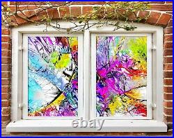 3D Color Texture P240 Window Film Print Sticker Cling Stained Glass UV Block Am