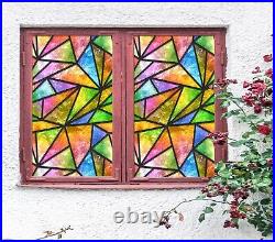 3D Color Triangle B04 Window Film Print Sticker Cling Stained Glass UV Block Sin