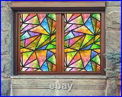 3D Color Triangle D4461 Window Film Print Sticker Cling Stained Glass UV Block