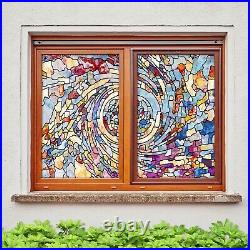 3D Color Vortex A582 Window Film Print Sticker Cling Stained Glass UV Amy
