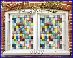 3D Color Wood B472 Window Film Print Sticker Cling Stained Glass UV Block Zoe