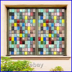 3D Color Wood B472 Window Film Print Sticker Cling Stained Glass UV Block Zoe