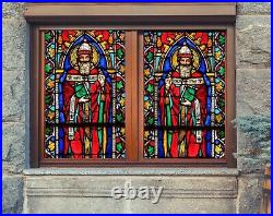 3D Colored Church D215 Window Film Print Sticker Cling Stained Glass UV Block An