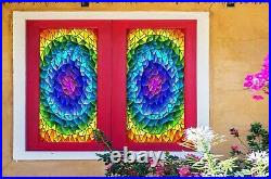 3D Colored Circle B165 Window Film Print Sticker Cling Stained Glass UV Zoe