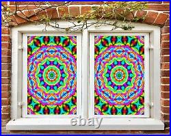 3D Colored Circle N66 Window Film Print Sticker Cling Stained Glass UV Block Amy