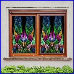 3D Colored Feather A26 Window Film Print Sticker Cling Stained Glass UV Zoe