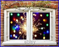 3D Colored Firewo D203 Window Film Print Sticker Cling Stained Glass UV Block An