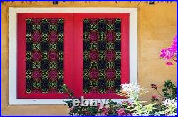 3D Colored Flowe I158 Window Film Print Sticker Cling Stained Glass UV Block Ang