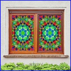 3D Colored Flower B168 Window Film Print Sticker Cling Stained Glass UV Zoe
