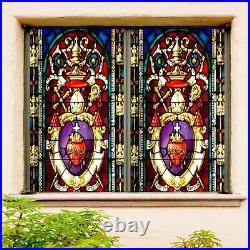 3D Colored Fortre I05 Window Film Print Sticker Cling Stained Glass UV Block Ang