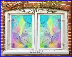 3D Colored Leaves D135 Window Film Print Sticker Cling Stained Glass UV Block An