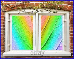 3D Colored Leaves ZHUB775 Window Film Print Sticker Cling Stained Glass UV Block