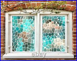 3D Colored Stones N77 Window Film Print Sticker Cling Stained Glass UV Block Amy