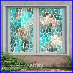 3D Colored Stones N77 Window Film Print Sticker Cling Stained Glass UV Block Amy