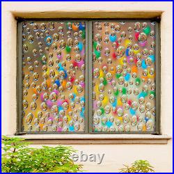 3D Colored Water Drops ZHUA193 Window Film Print Sticker Cling Stained Glass UV
