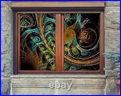 3D Colored textur I65 Window Film Print Sticker Cling Stained Glass UV Block Ang