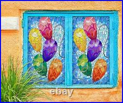 3D Colorful Balloon A885 Window Film Print Sticker Cling Stained Glass UV Zoe