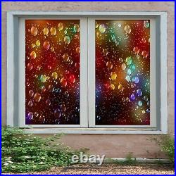 3D Colorful Bubbl I17 Window Film Print Sticker Cling Stained Glass UV Block Ang