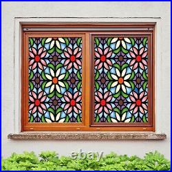 3D Colorful Circl I46 Window Film Print Sticker Cling Stained Glass UV Block Ang