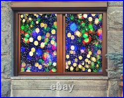 3D Colorful Circl I54 Window Film Print Sticker Cling Stained Glass UV Block Ang