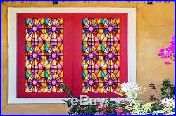 3D Colorful Circle D23 Window Film Print Sticker Cling Stained Glass UV Block An