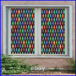 3D Colorful Gems ZHUB766 Window Film Print Sticker Cling Stained Glass UV Block